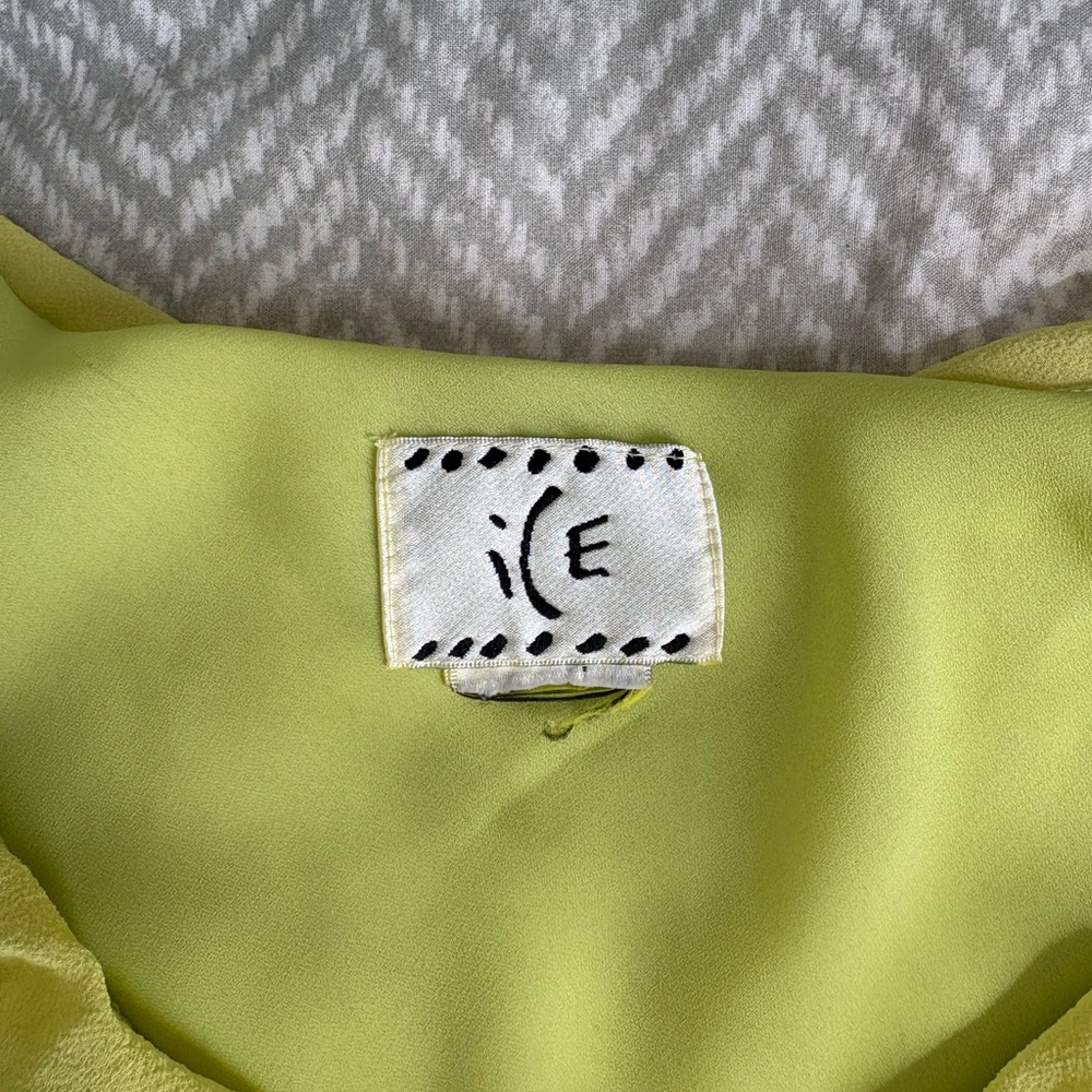 Lime Ruffle V-Neck Blouse - Picture 5 of 5